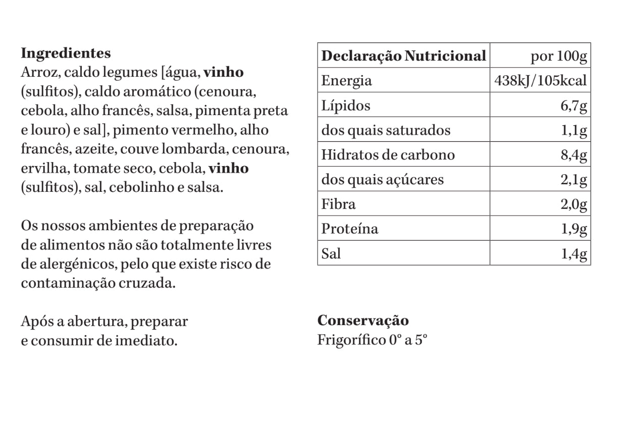 Arroz de Legumes | refrigerado | 1 pax