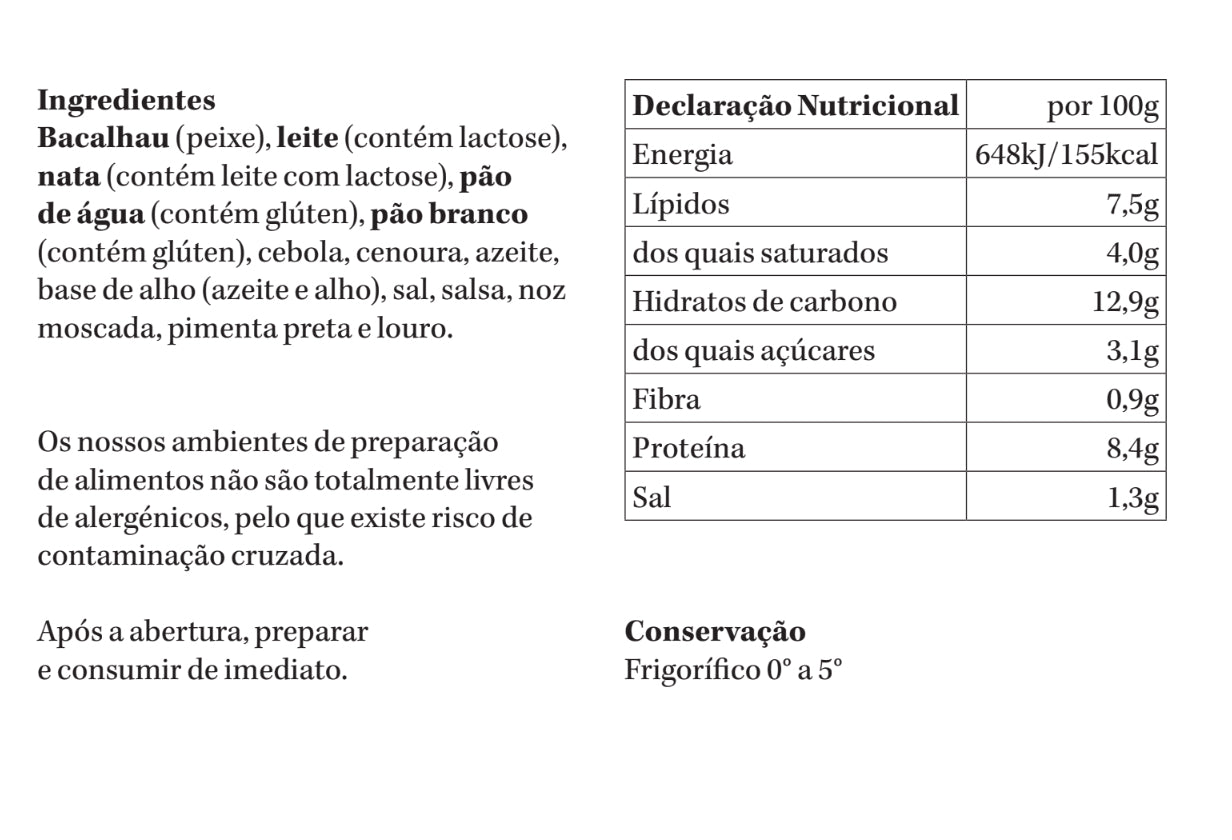 Bacalhau Espiritual | refrigerado | 1 pax