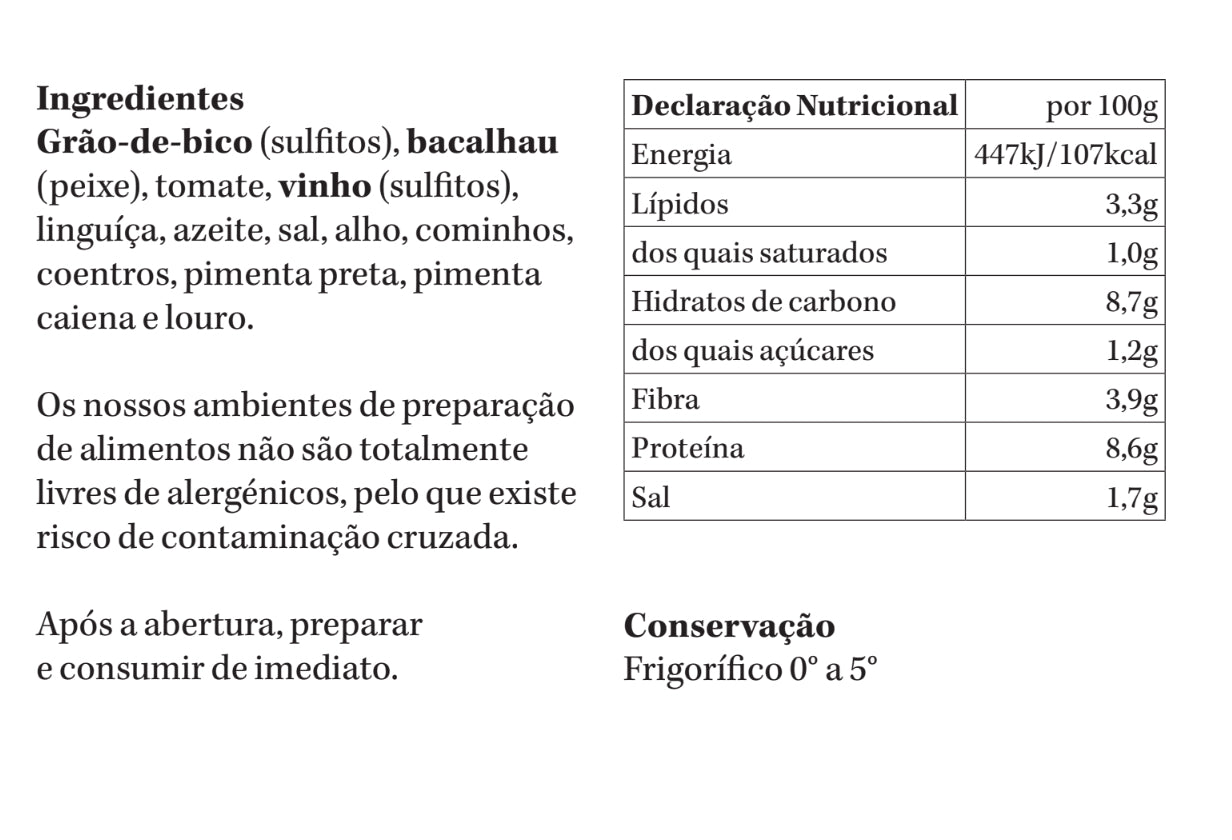 Bacalhau com Grão | refrigerado | 1 pax
