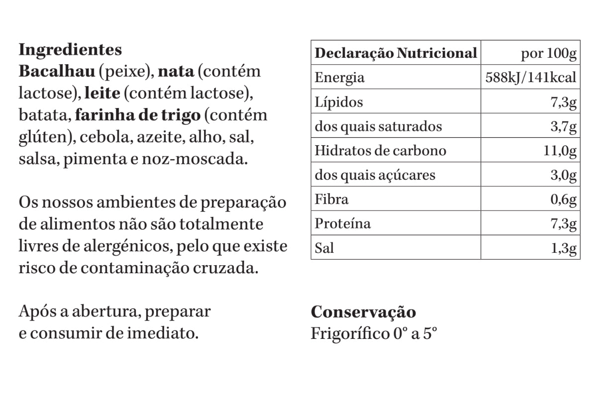 Bacalhau com Natas | refrigerado | 1 pax