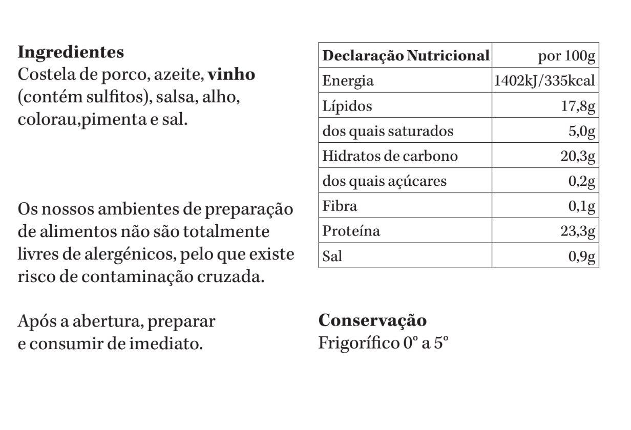 Costelinhas BBQ | refrigerado | 4-5 pax