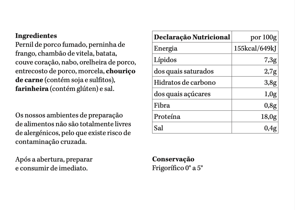 Cozido à Portuguesa | refrigerado | 2-3 pax