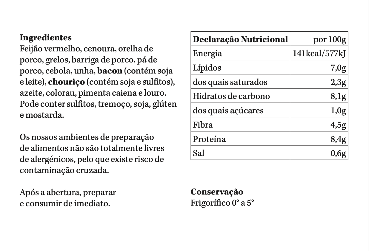 Feijoada à Transmontana | refrigerado | 1 pax