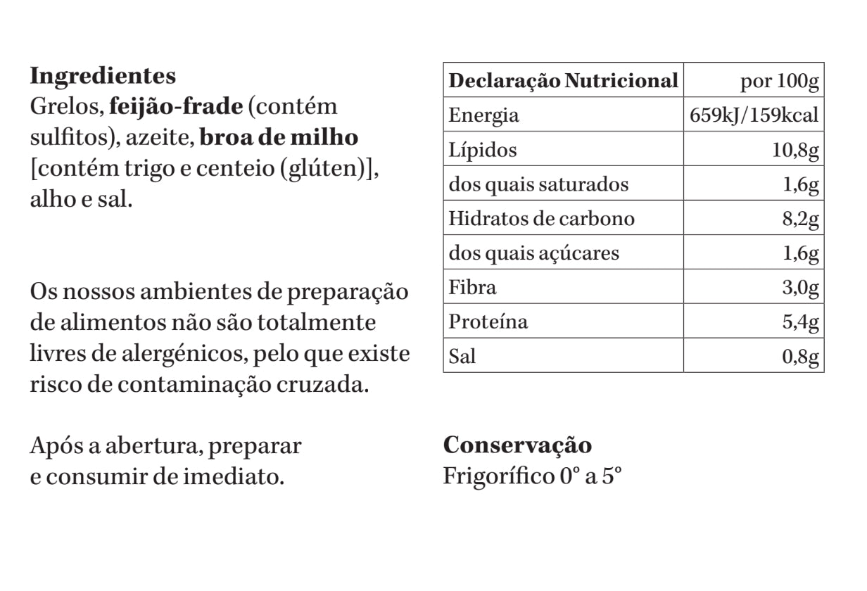 Migas de Grelos e Feijão Frade | refrigerado | 1 pax