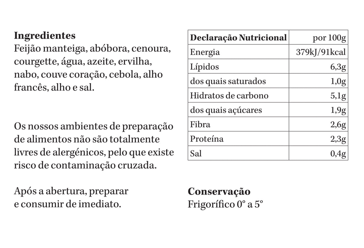 (v) Sopa da Horta sem batata | refrigerado | 1-2 pax