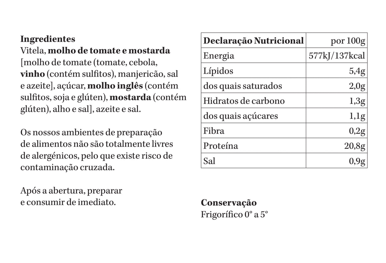 Vitela Assada | refrigerado | 4-6 pax